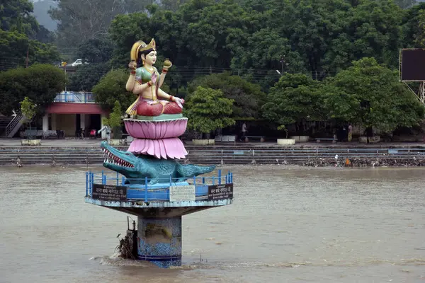 stock image Haridwar, Uttarakhand, India , 12 August 2023, Har Ki Pauri is a famous ghat situated on the banks of the river Ganges in the holy city of Haridwar