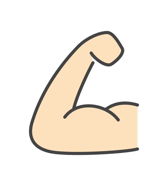 Kleur Biceps Pictogram Symbool Van Kracht Actieve Levensstijl Fitness Gezond — Stockvector