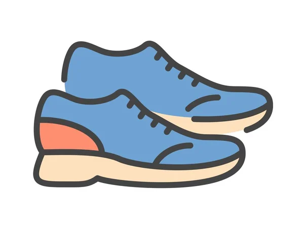 Χρώμα Εικονίδιο Πάνινα Παπούτσια Αθλητικά Παπούτσια Για Τρέξιμο Και Προπόνηση — Διανυσματικό Αρχείο