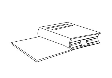 Karalama kitabı ikonu. Sosyal ağlar ve kuryeler için etiket. Eğitim ve eğitim, edebiyat aşkı ve yararlı hobiler. Minimalist yaratıcılık ve sanat. Çizgi film düz vektör çizimi