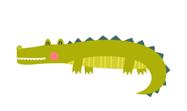 Safari Krokodil Symbol Gefährliches Raubtier Reptil Fauna Tiere Aus Tropischen — Stockvektor