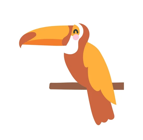 Значок Попугая Сафари Птица Большим Клювом Ярким Колоритом Пернатое Животное — стоковый вектор