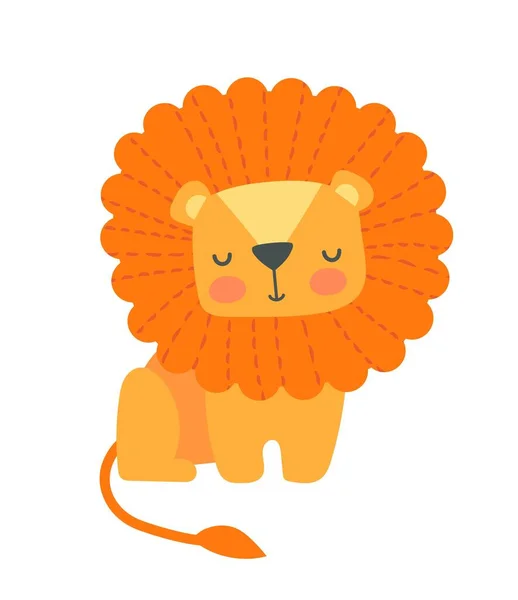 Значок Льва Сафари Оранжевый Хищник Гривой Король Зверей Наклейка Социальных — стоковый вектор