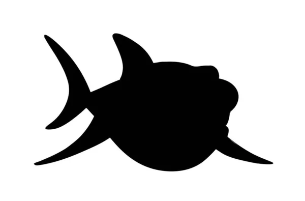 鲨鱼轮廓图标 更喜欢社交网络和即时通讯 大牙大鳍的危险掠食者在水下游动 运动和行动概念 卡通平面矢量插图 — 图库矢量图片