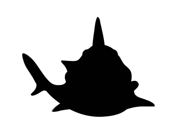 실루엣 아이콘입니다 사이트 포스터 배너에 그래픽 포식자 물고기 바다의 대표의 — 스톡 벡터