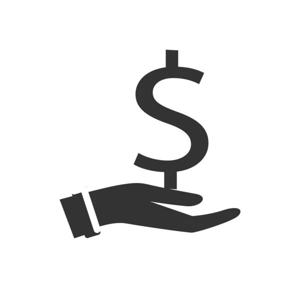 Рука Долларом Финансовая Грамотность Пассивный Доход Персонаж Монетным Знаком Экономикой — стоковый вектор