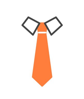 İş kravat ikonu. Kıyafet ve aksesuar, hoş bir görünüş. Moda, moda ve tarz. Girişimci ve iş adamı. Şirket ya da organizasyon için logotype. Çizgi film düz vektör çizimi