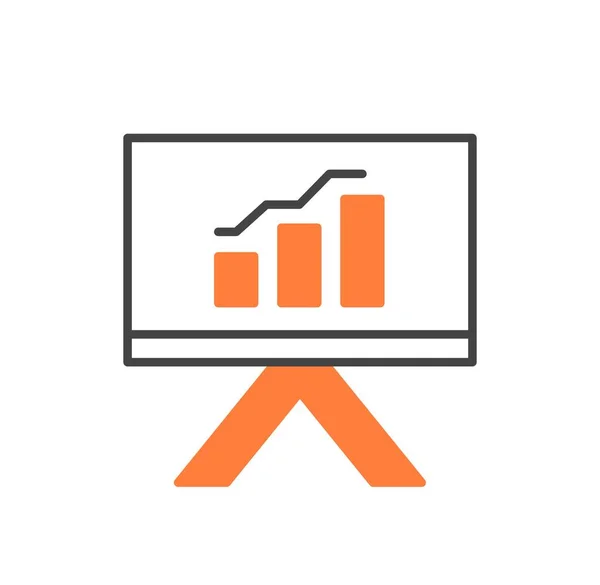 Diapositiva Con Icono Gráfico Presentación Infografías Diagramas Gráficos Trabajo Con — Vector de stock