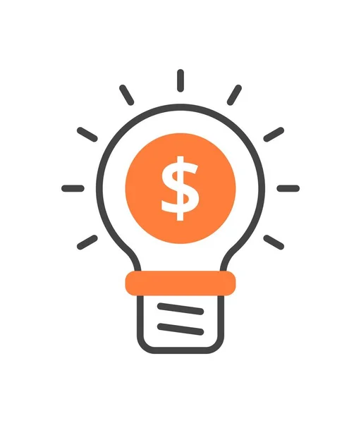 Lamp Met Dollarpictogram Metafoor Van Financiële Geletterdheid Passief Inkomen Zakelijk — Stockvector