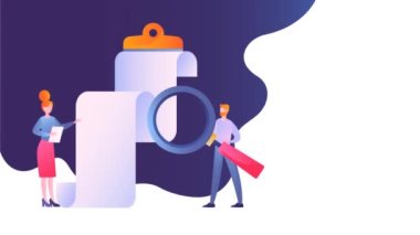 İşe alım süreci video konsepti. İnsan Kaynakları yöneticileri boşalmak için en iyi adayı seçiyor. Hareketli karakterler çalışanların özgeçmişlerine ve reytinglerine bakar. İş için kiralamak. Düz grafik çizgi film