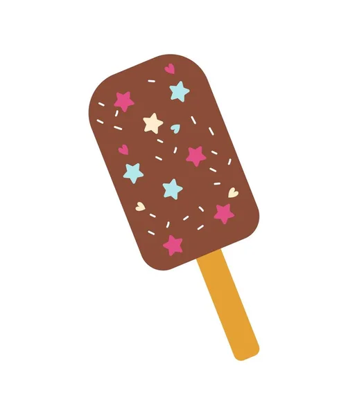 Čokoládová Zmrzlina Studená Sladká Tyčince Barevnou Polevou Logotyp Pro Společnost — Stockový vektor