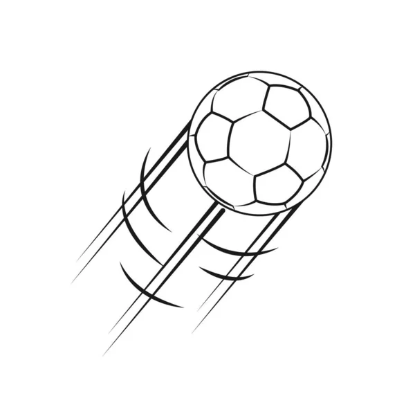 Soccer Ball Concept Badge Crest Emblem Football Sphere Motion Action — Stock Vector