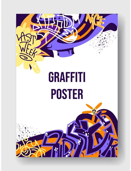 Анотація Графіті Плакат Сучасний Банер Вуличного Мистецтва Різнокольоровими Штрихами Писарями — стоковий вектор
