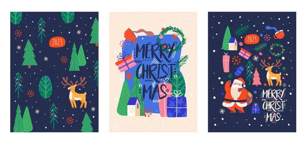Рождественский Баннер Коллекция Графических Элементов Сайта Подарки Подарки Символы Зимних — стоковый вектор