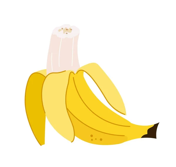 Open Banana Concept Vegetarian Food Fresh Fruit Natural Organic Product — Stock Vector