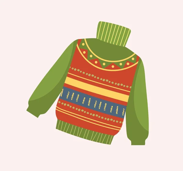 Suéter Colores Cálidos Elemento Verde Ropa Con Patrones Abstractos Multicolores — Vector de stock