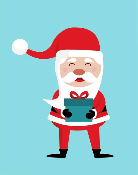 Père Noël Avec Cadeau Noël Nouvel Vacances Hiver Festival Veille — Image vectorielle