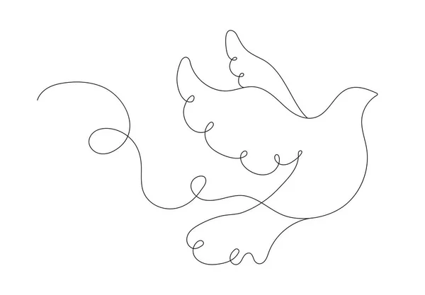 Koncepcja Ptaka Minimalistyczna Kreatywność Sztuka Szkic Szkic Ołówka Biały Gołąb — Wektor stockowy
