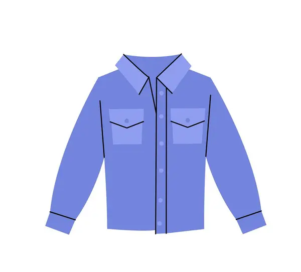 Concetto Camicia Blu Poster Banner Sito Web Armadio Boutique Abbigliamento — Vettoriale Stock