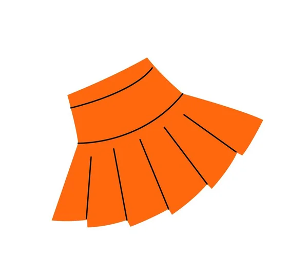 オレンジの女性スカートコンセプト 暑い天気のための夏の服 熱帯諸国での休暇と休暇 ファッション トレンド スタイル ガーメントとアパレル 漫画フラットベクターイラスト — ストックベクタ