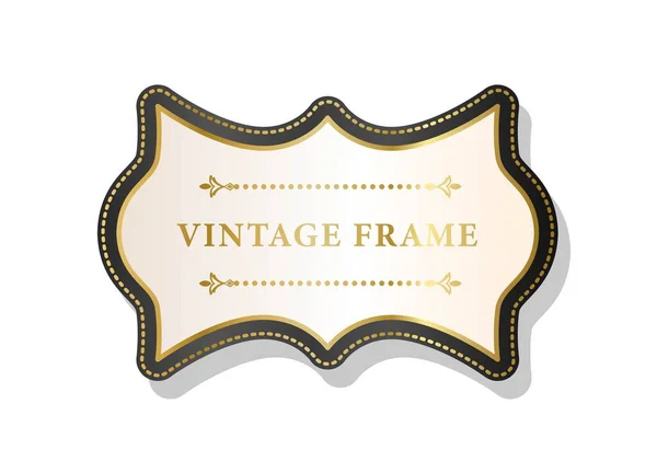 Vintage Rahmen Weißgold Vorlage Layout Und Attrappe Luxusmarke Und Qualitätszeichen — Stockvektor
