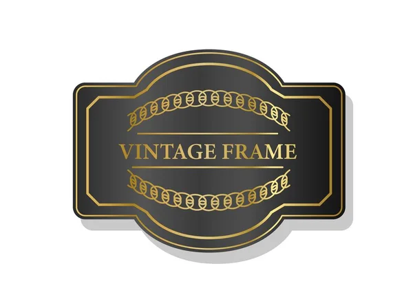 Vintage Rahmen Dunkelgold Grafisches Element Für Website Poster Oder Banner — Stockvektor