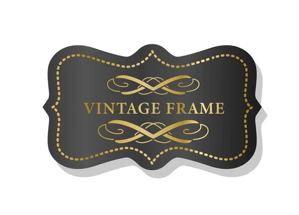 Vintage Rahmen Dunkelgold Heraldik Und Produktdekoration Ornament Aufkleber Für Soziale — Stockvektor