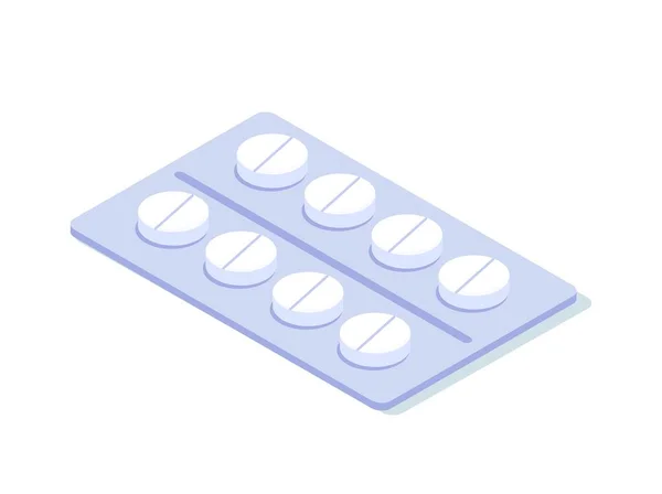 Prášky První Pomoc Bílé Léky Léky Léky Proti Bolesti Léky — Stockový vektor