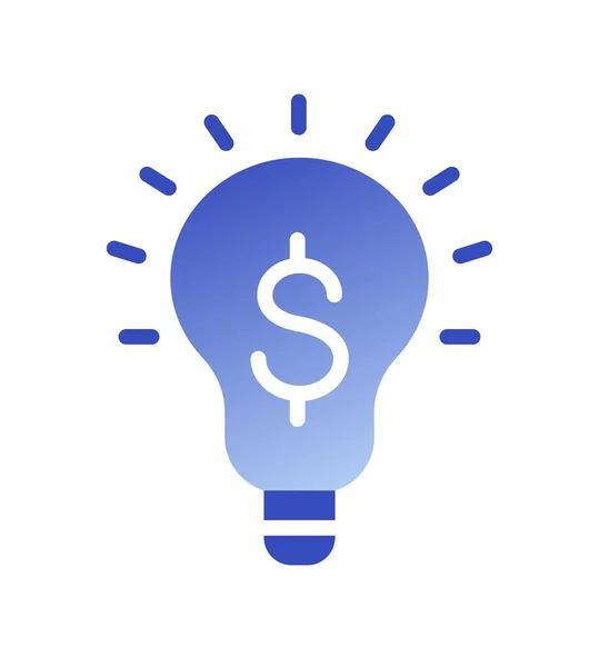 Bedrijfsgerelateerde Icoon Lampje Met Dollarsymbool Metafoor Voor Creatief Idee Dat — Stockvector