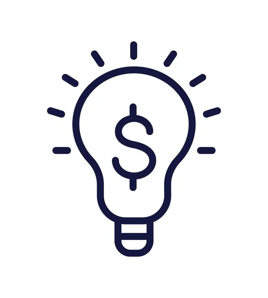 Simpel Zakelijk Icoon Creatief Idee Financieel Succes Winst Behalen Lampje — Stockvector