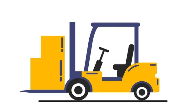 Chariot Élévateur Avec Boîtes Chargeur Pour Entrepôt Logistique Transport Marchandises — Image vectorielle