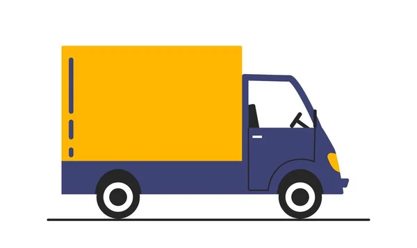 Lieferwagen Mit Kisten Export Und Import Von Fracht Und Waren — Stockvektor