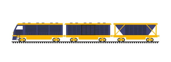 Kutuları Olan Tren Ağır Yüklerin Lojistik Taşımacılığı Kargo Paketlerle Nakliye — Stok Vektör