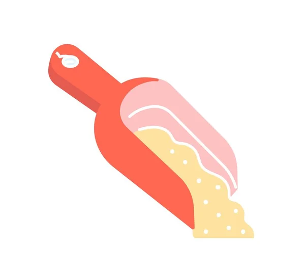Κόκκινο Κουτάλι Πλιγούρια Πλαστικά Σκεύη Κουζίνας Για Μέτρηση Χύμα Προϊόντων — Διανυσματικό Αρχείο