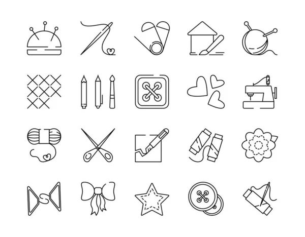 Iconen Met Hand Gemaakt Verzameling Van Minimalistische Grafische Elementen Voor — Stockvector