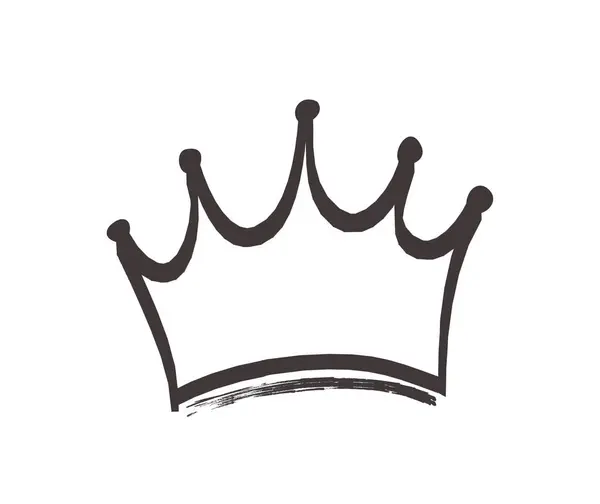 Icône Crown Doodle Sticker Pour Réseaux Sociaux Messagers Créativité Minimaliste — Image vectorielle