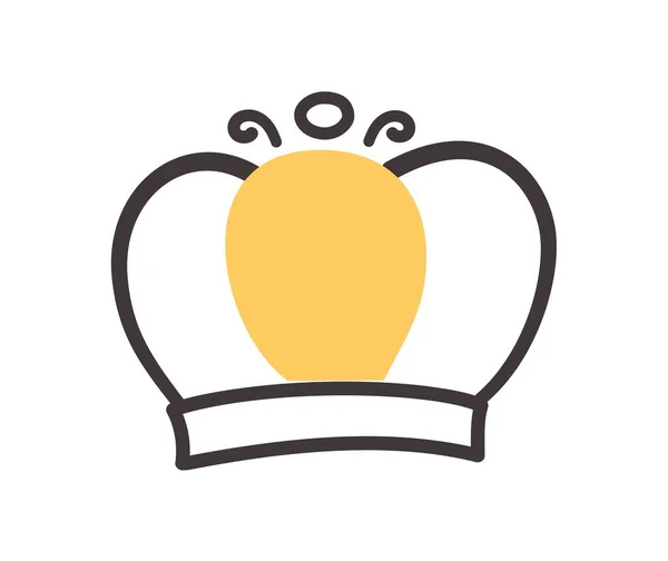 Crown Doodle Ikone Minimalistische Kreativität Und Kunst Ritter Königliche Heraldik — Stockvektor