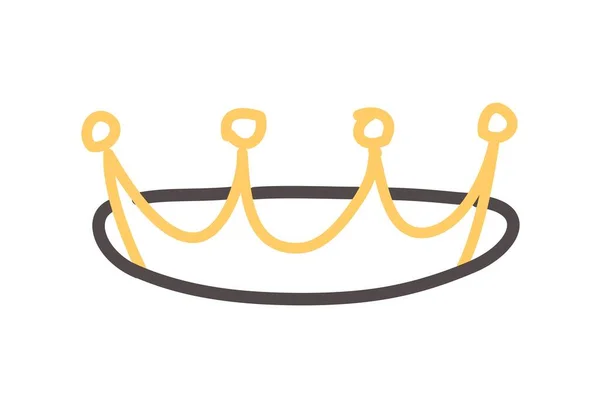 Ícone Doodle Coroa Estética Elegância Monarquia Aristocracia Reino Real Idade — Vetor de Stock