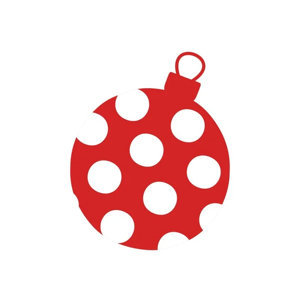 Χριστουγεννιάτικη Κόκκινη Μπάλα Παιχνιδιού Διακόσμηση Για Διαμέρισμα Σύμβολο Της Πρωτοχρονιάς — Διανυσματικό Αρχείο