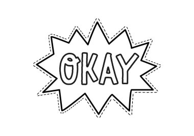 Doodle tarzı tamam. Web sitesi için minimalist poster ya da afiş. İnternetteki iletişim ve etkileşim. Onaylama ve rıza. İyimserlik ve iyimserlik kavramı. Çizgi film düz vektör çizimi