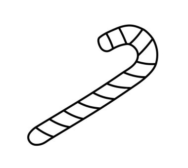 Şeker çizgisi simgesi. Yeni yılın ve Noel 'in sembolü. Sosyal ağlar ve anlık haberciler için minimal etiket. Şirket için logotype. Çöl ve lezzet. Çizgi film düz vektör çizimi