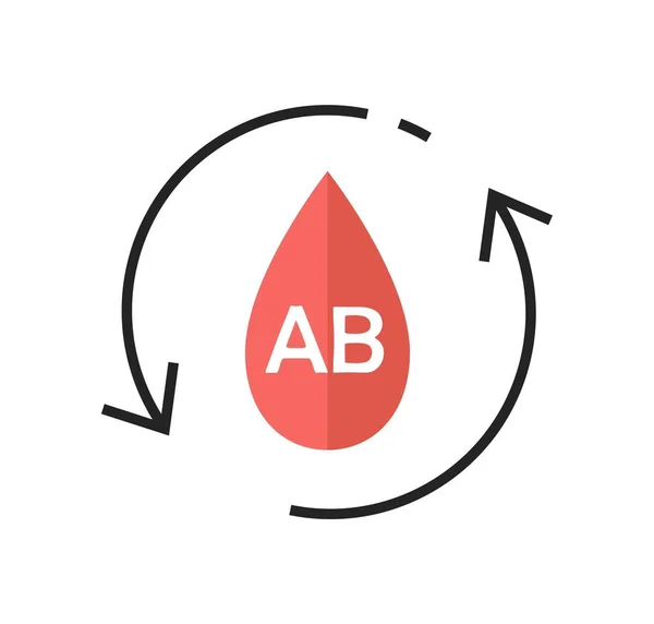 Simple Medical Icon Sticker Drop Blood Sign Fourth Blood Group — Stock Vector