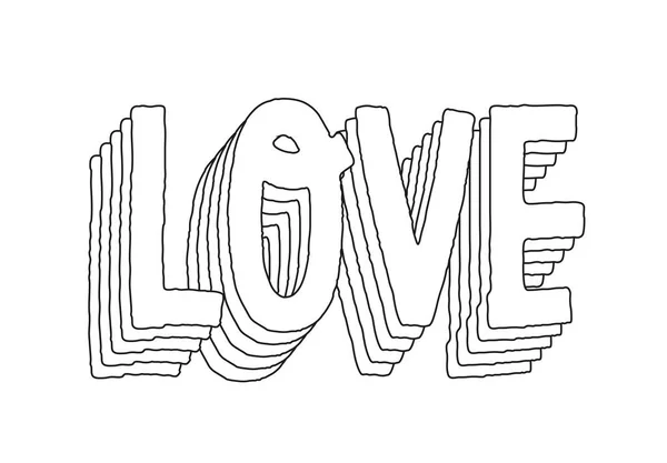 Icono Amor Letras Cartel Minimalista Banner Para Sitio Web Amor — Vector de stock
