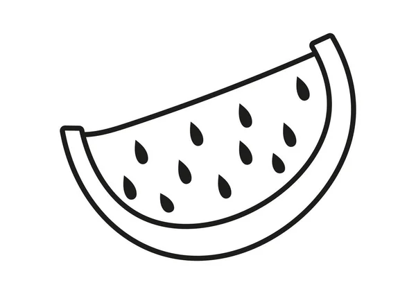 Melancia Estilo Doodle Pedaço Fruta Metáfora Para Dieta Vegetariana Nutrição — Vetor de Stock