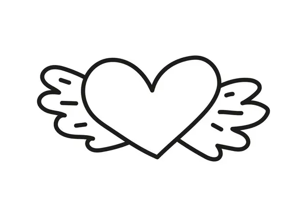 Дудл Стиль Серце Любов Турбота Ніжність Плакат Або Банер Веб — стоковий вектор