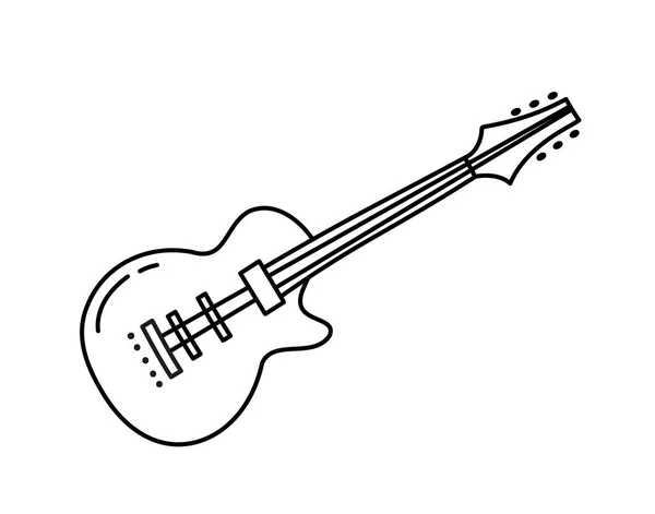 Kytara Stylu Doodle Hudební Nástroj Umění Kreativita Minimalistický Plakát Nebo — Stockový vektor