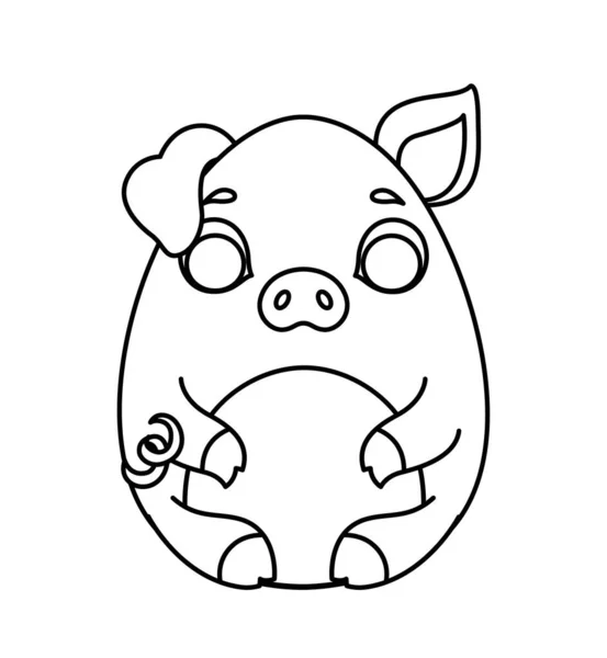 Black Pig Egg Icon Minimalistic Poster Banner Website Animal Farm — Stock Vector