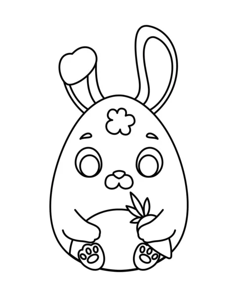Черная Икона Яйца Кролика Житель Леса Большими Ушами Плакат Баннер — стоковый вектор