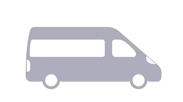 Gri Otobüs Simgesi Yolcu Taşımacılığı Araba Web Sitesi Için Minimalist — Stok Vektör