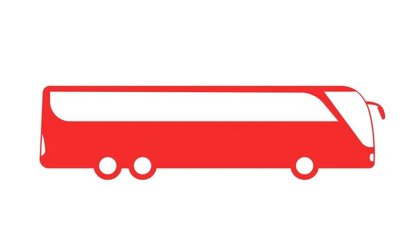Czerwona Ikona Autobusu Duży Pojazd Podróży Długodystansowych Komfort Dla Pasażerów — Wektor stockowy